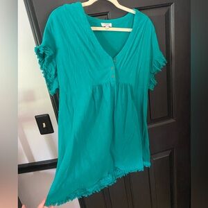 Umgee Ruffled Short Sleeve Blouse